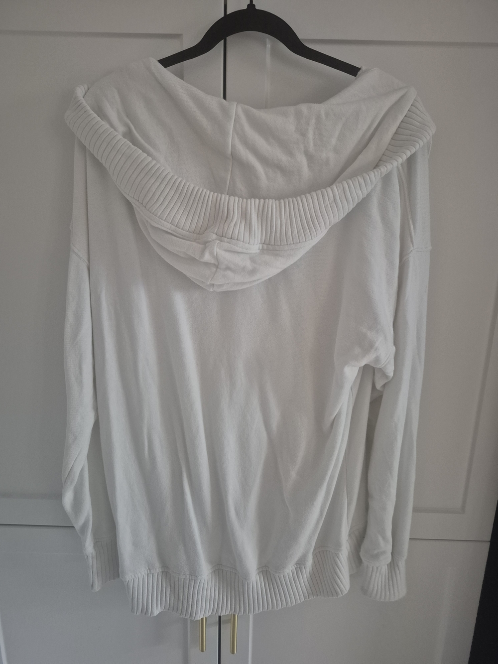 aerie White V-Neck Hooded Pullover - Picture 2 of 5